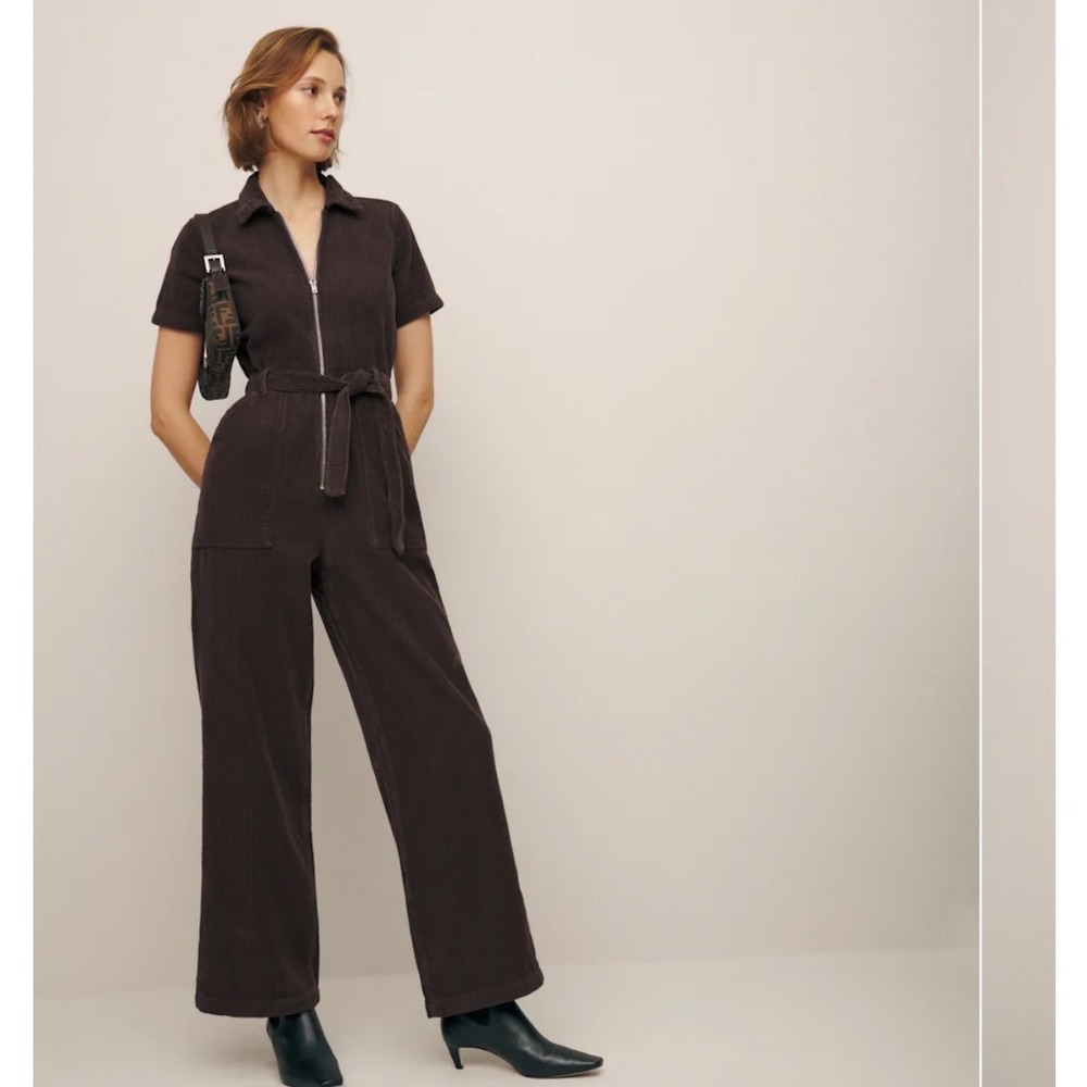 Reformation Brown Cassidy Corduroy Jumpsuit Size 0